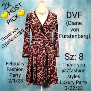 💜Sexy Diane Von Furstenberg "Ballerina" Dress w/ Bold Pattern and Subtle Ombre